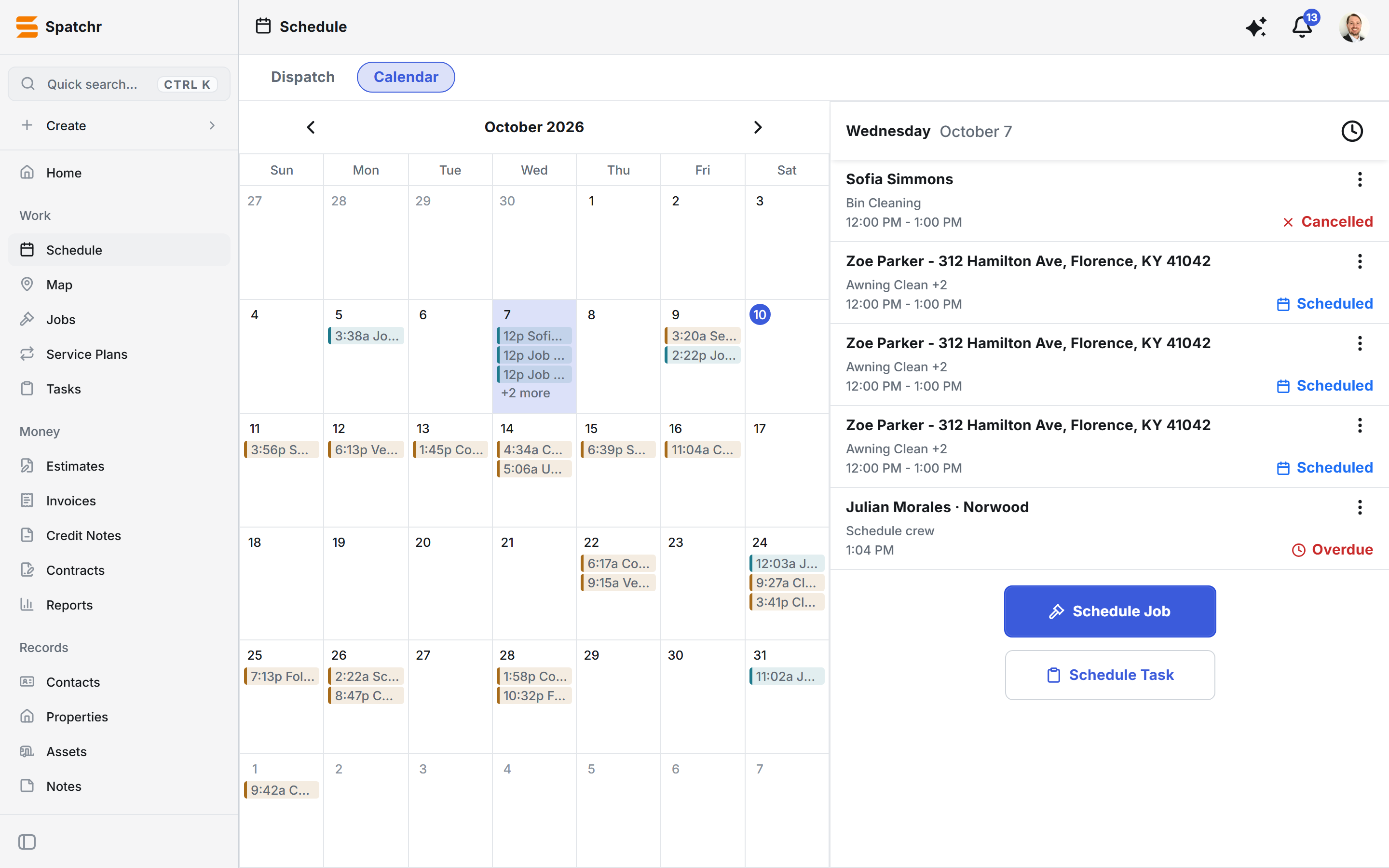 Scheduling calendar
