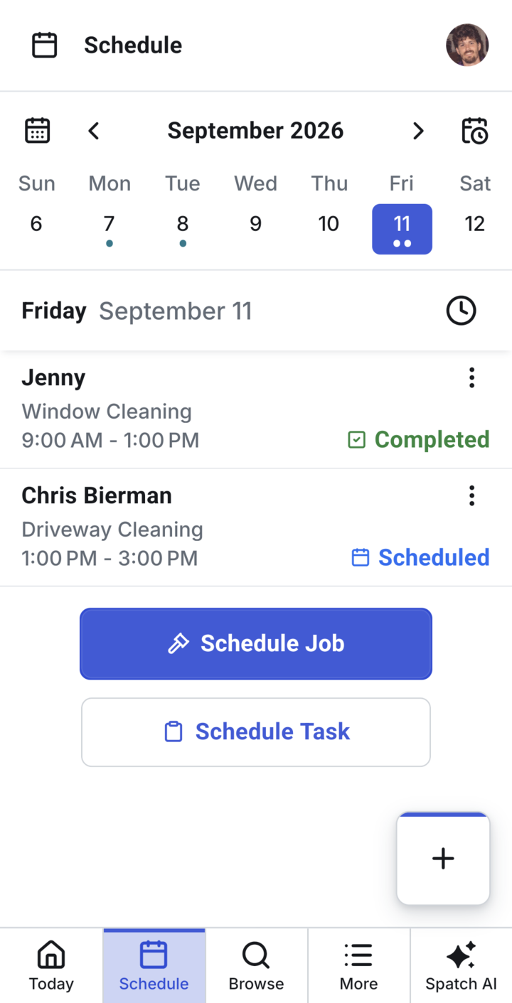 The same schedule on a phone
